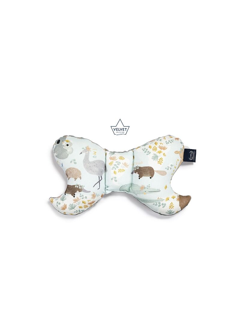 BABY PILLOW ANGEL'S WINGS DUNDEE & FRIENDS BLUE VELVET GREY