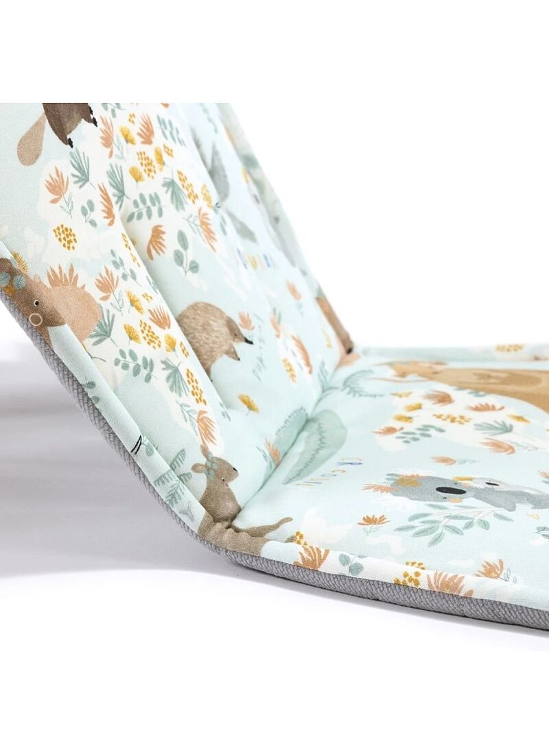 STROLLER PAD DUNDEE & FRIENDS BLUE VELVET GREY MULTI