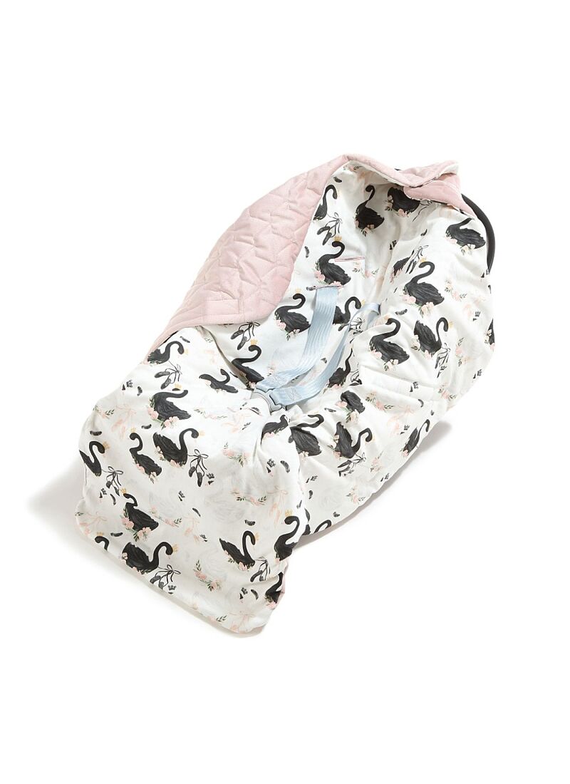 CAR SEAT BLANKET MOONLIGHT SWAN SMOKE ROSE CLASSIC