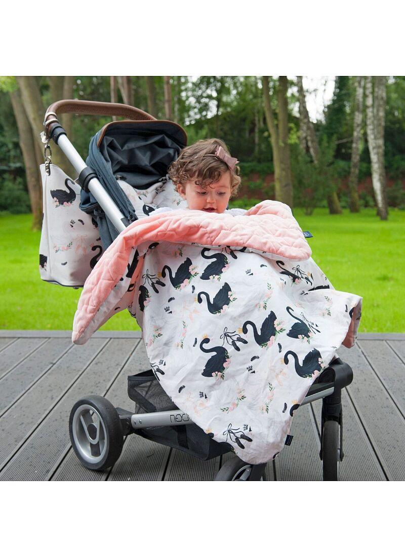 STROLLER PAD MOONLIGHT SWAN VELVET SMOKE ROSE CLASSIC