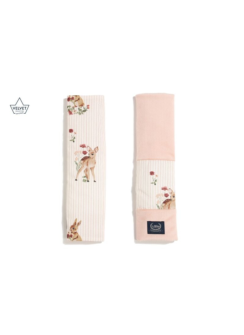 SEAT BELT COVER BAMBILAND VELVET POWDER PINK