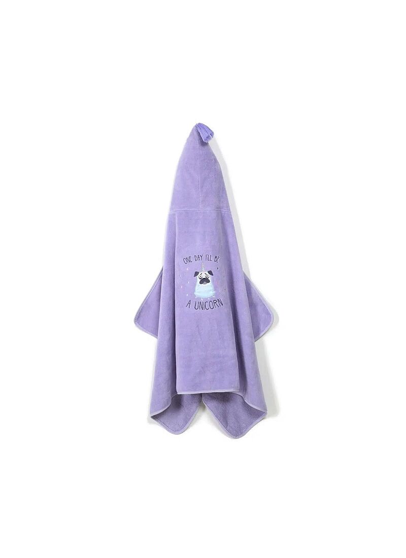 KID'S CUDDLE N DRY TOWEL BAMBOO DOGGY UNICORN PURPLE
