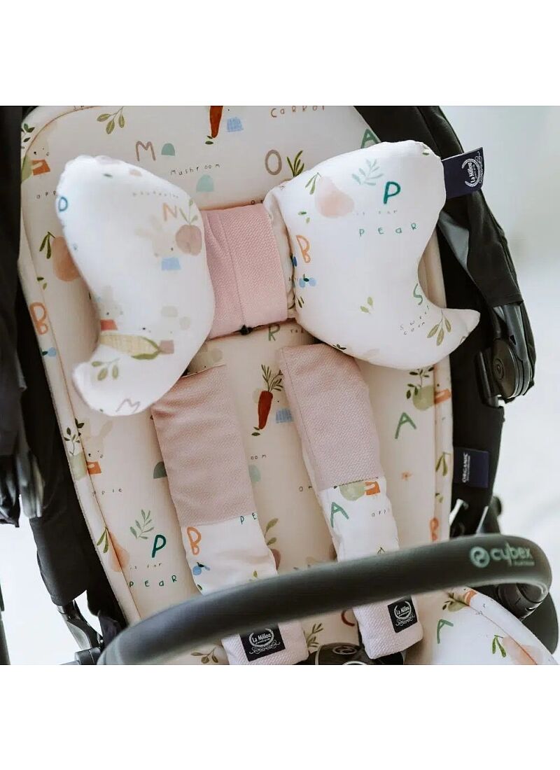 SEAT BELT COVER FLY ME TO THE MOON SKY VELVET GREY