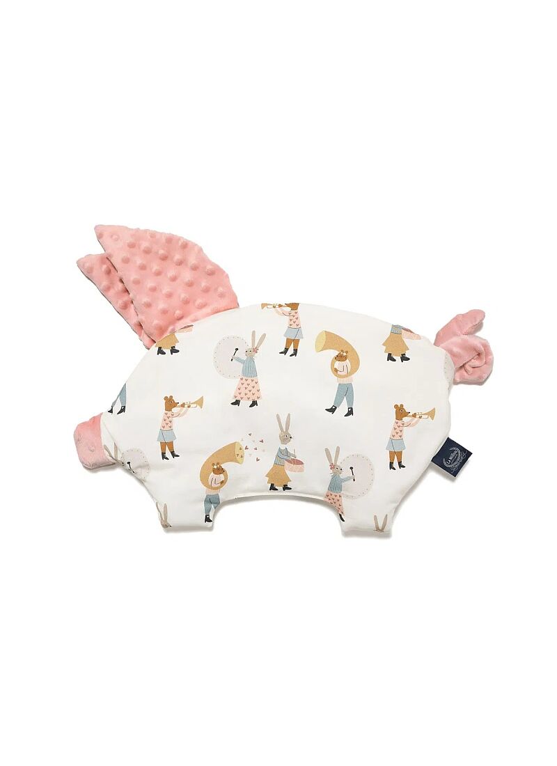 BABY PILLOW SLEEPY PIG MUSICIANS PINK PAPAYA