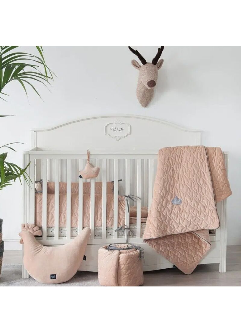 CRADDLE BLANKET (80X100) VELVET SMOKE ROSE