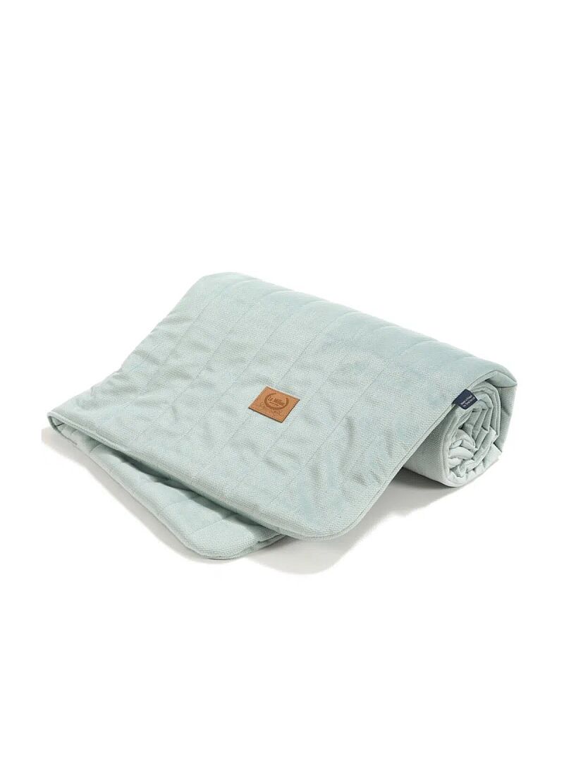 CRIB BLANKET (80x100) VELVET SMOKE MINT