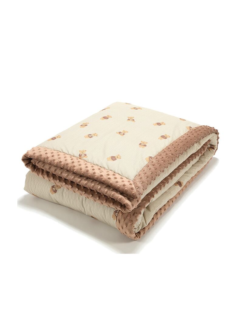 ADULT BLANKET (140X200) BABY BEAR MINKY MOCCA