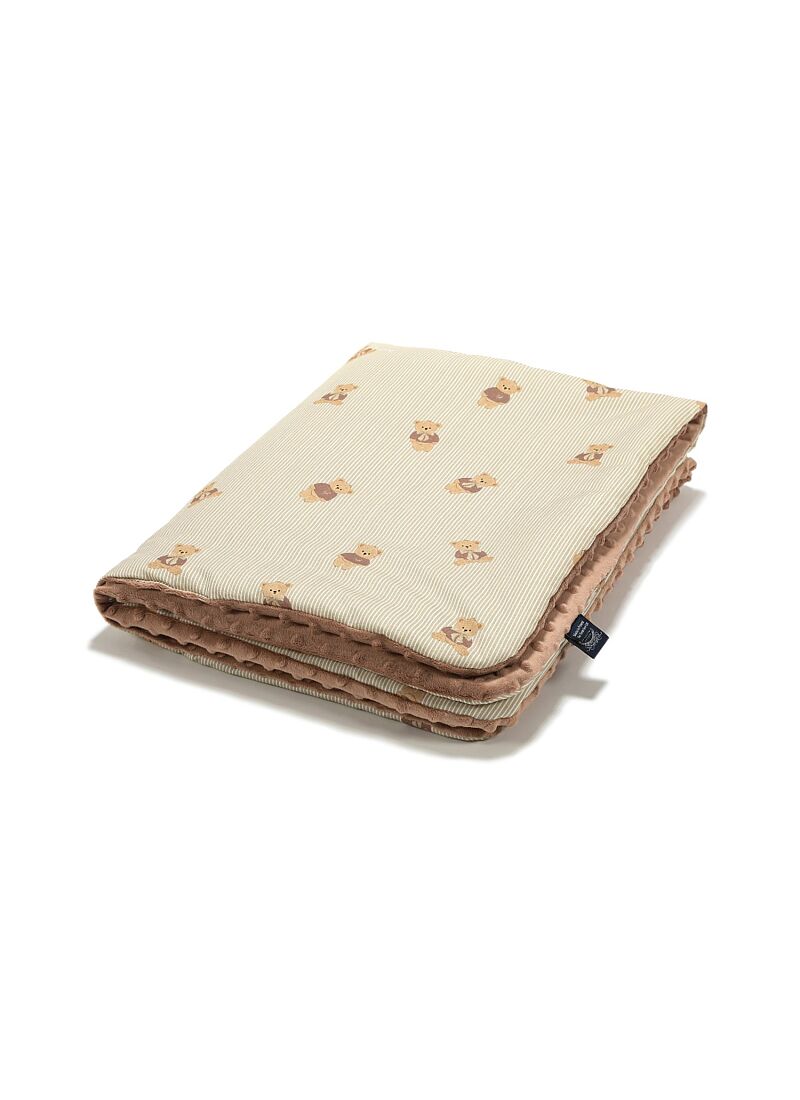 CRIB BLANKET (110x140) BABY BEAR MINKY MOCCA