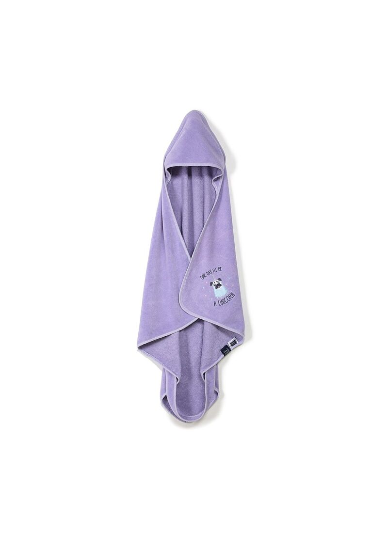 BABY CUDDLE N DRY TOWEL BAMBOO DOGGY UNICORN PURPLE