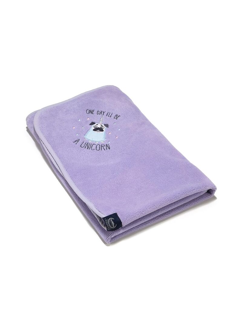 BABY CUDDLE N DRY TOWEL BAMBOO DOGGY UNICORN PURPLE