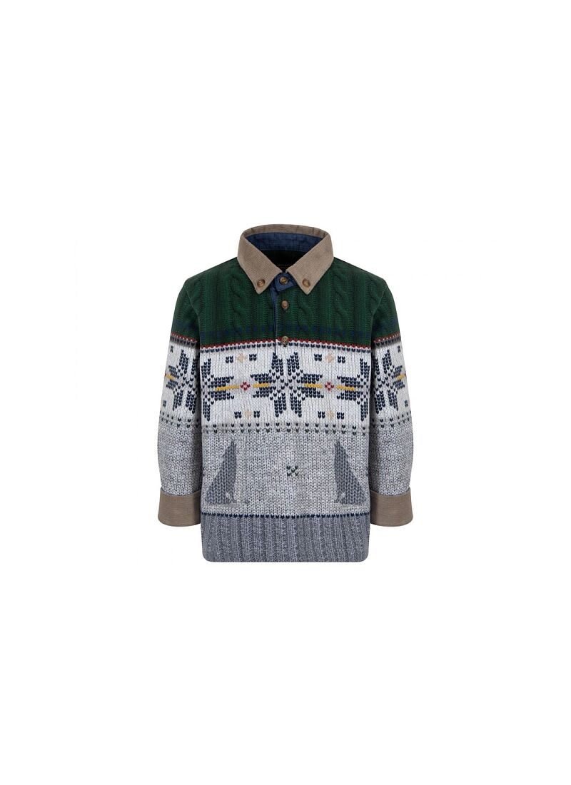 SWEATER GREEN-GREY
