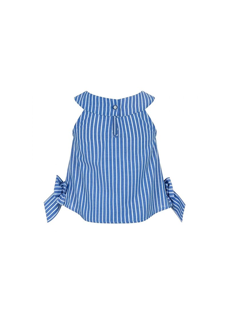 BLOUSE & SHORTS SET BLUE-WHITE
