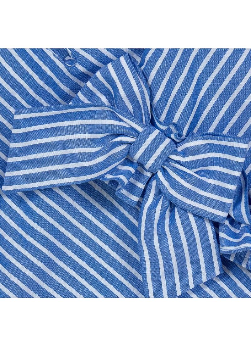 BLOUSE & SHORTS SET BLUE-WHITE