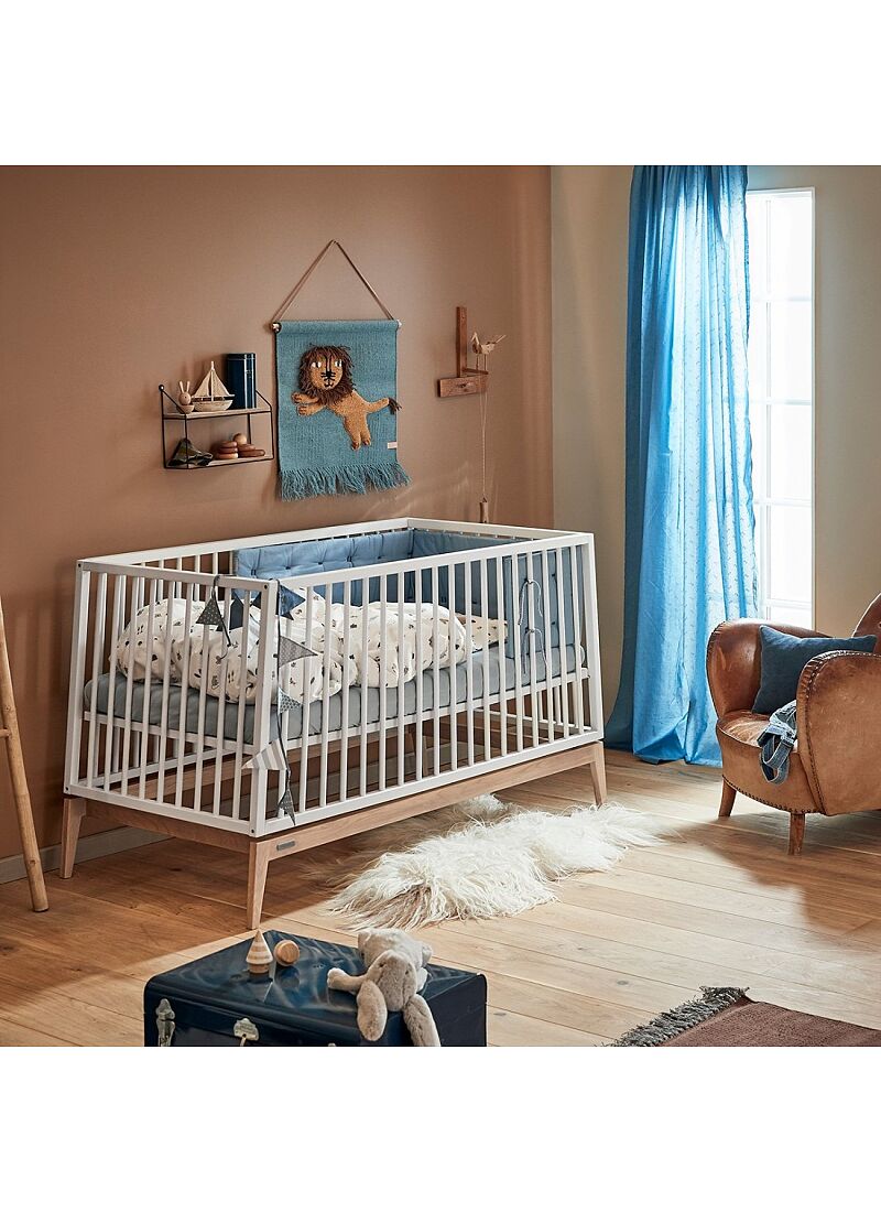 CRIB LUNA WHITE/OAK