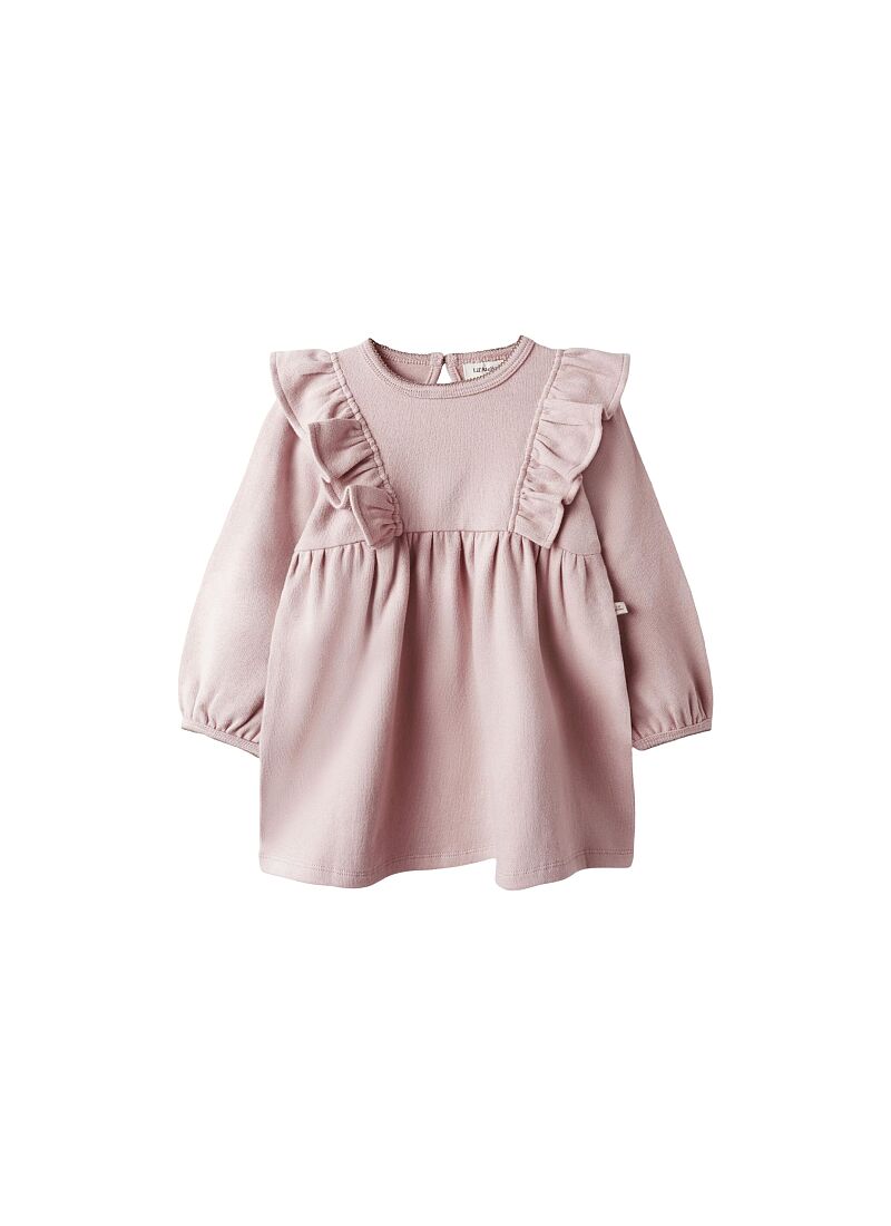 DRESS WITH RUFFLES FROM ORGANIC COTTON MISTY ROSE