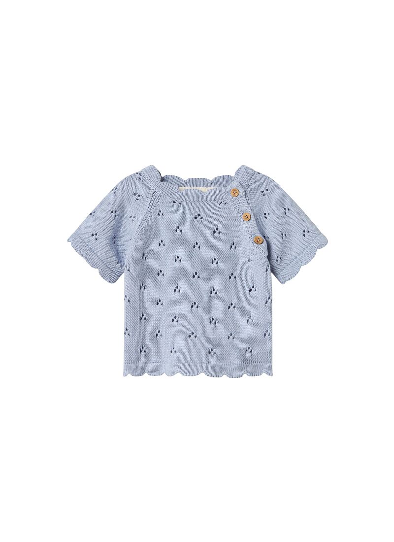 SHORTSLEEVED KNITTED TOP ZEN BLUE