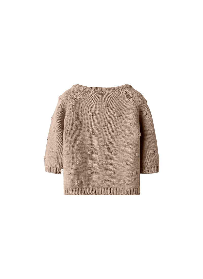 KNITTED CARDIGAN OXFORD TAN