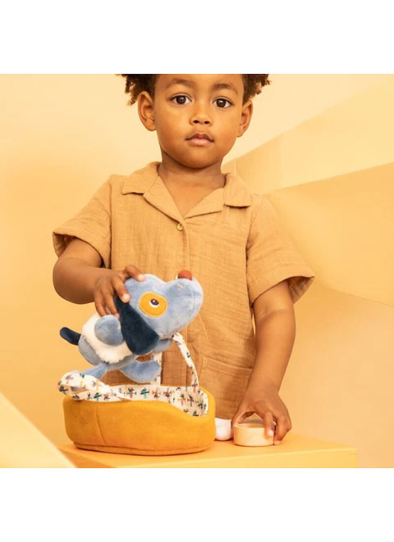 SOFT DOG WITH BASKET JULES