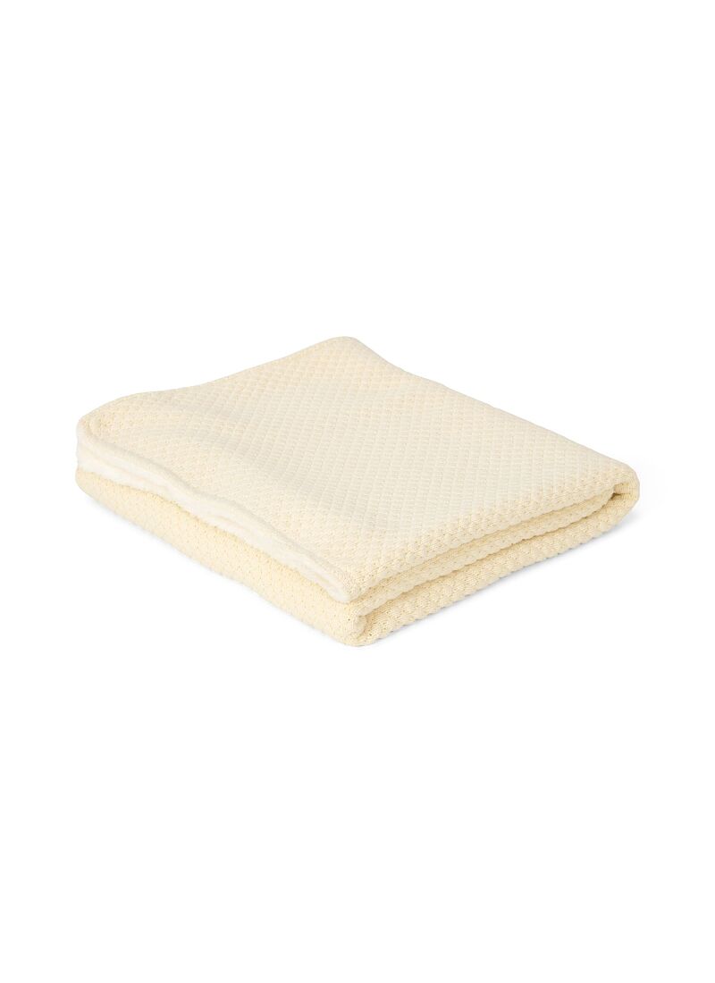 KNITTED CRADLE BLANKET (70x100)  SOFT WHITE