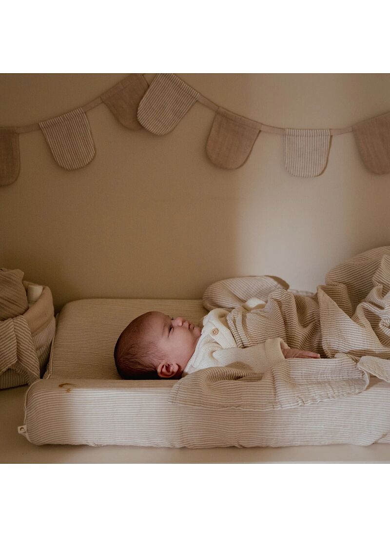 CHANGING COVER PURE SOFT BEIGE STRIPES