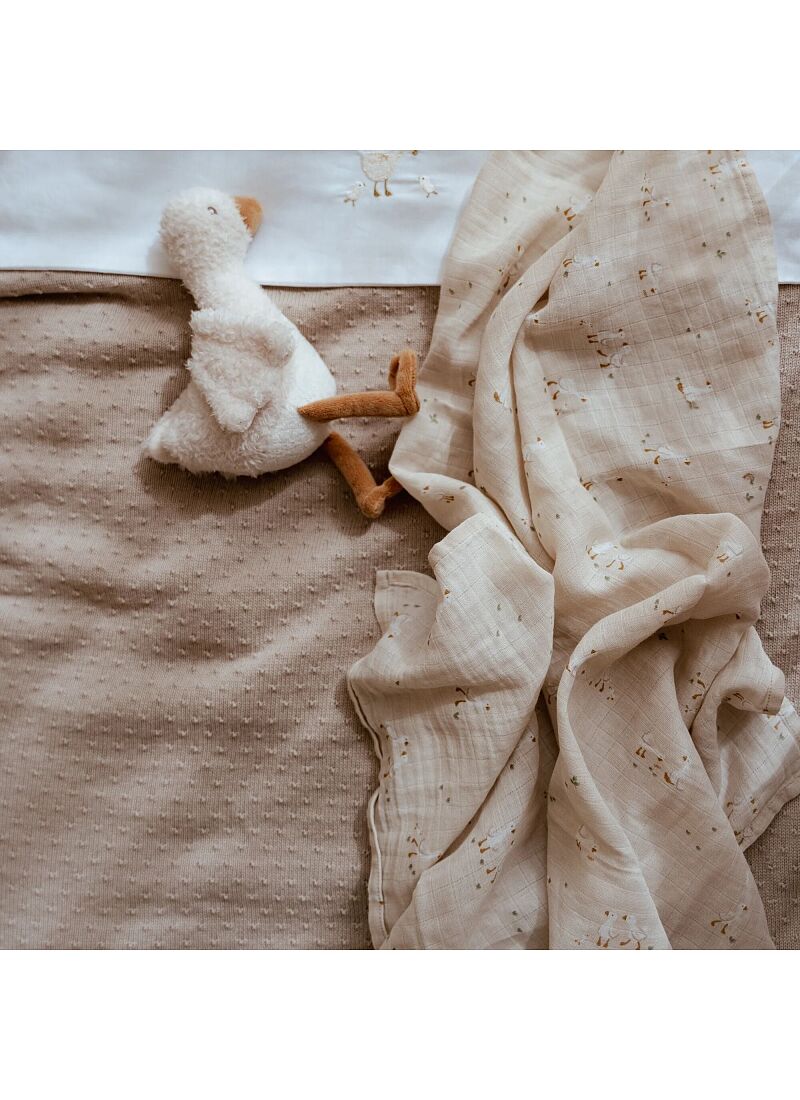 KNITTED CRADLE BLANKET (70x100) PURE SOFT BEIGE