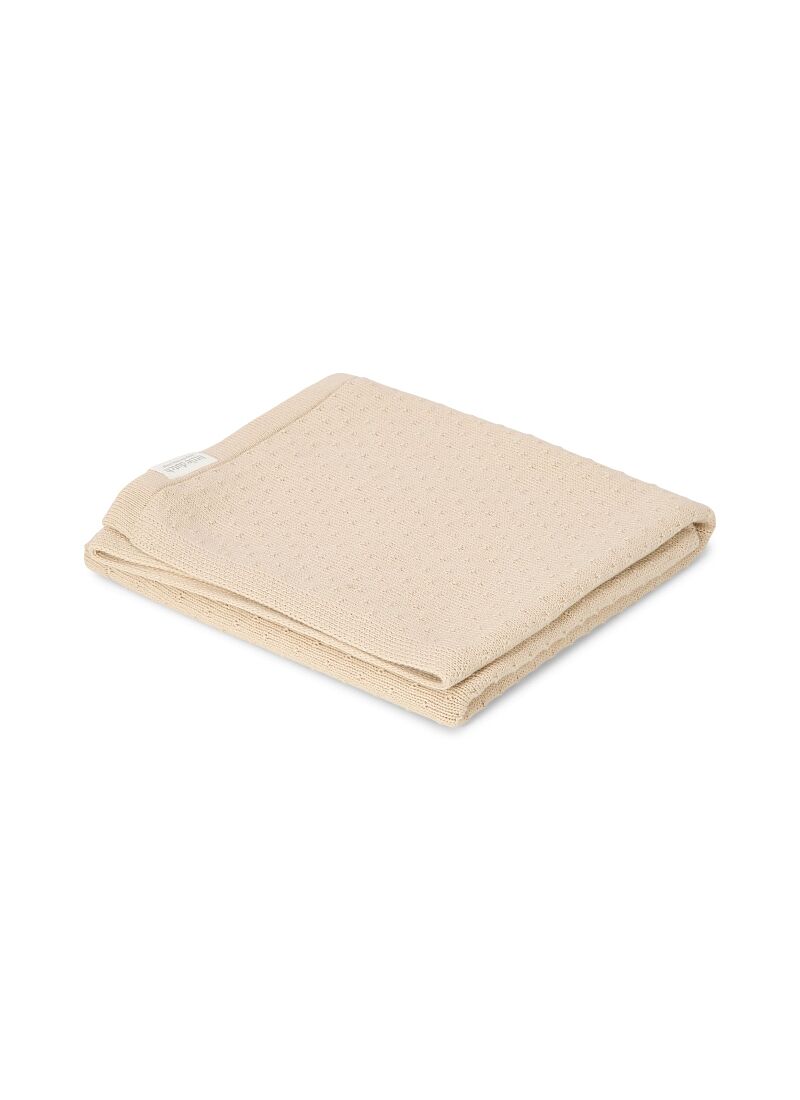KNITTED CRIB BLANKET (110x140) PURE SOFT BEIGE