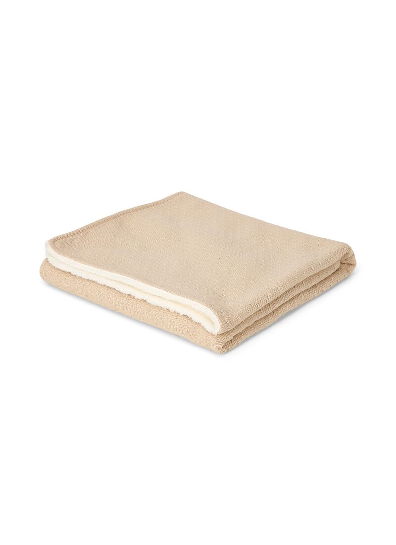 KNITTED CRIB BLANKET (110x140) PURE SOFT BEIGE