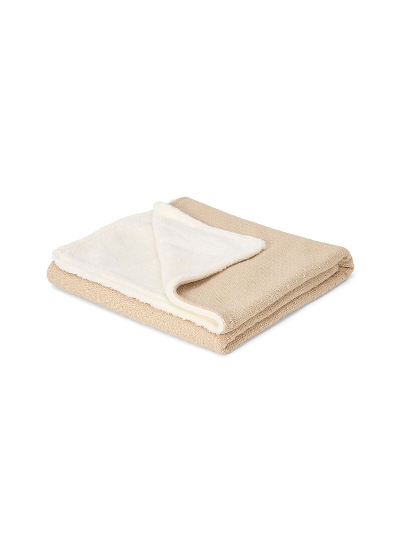 KNITTED CRIB BLANKET (110x140) PURE SOFT BEIGE