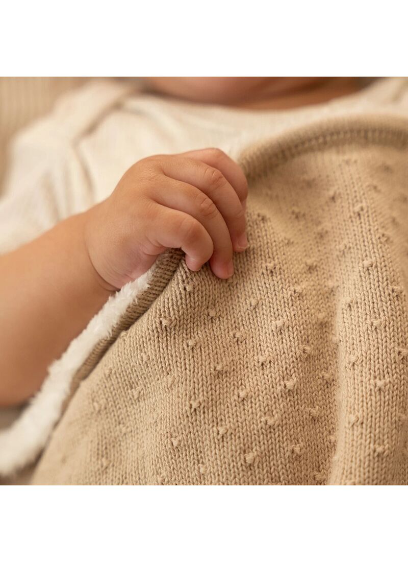 KNITTED CRIB BLANKET (110x140) PURE SOFT BEIGE