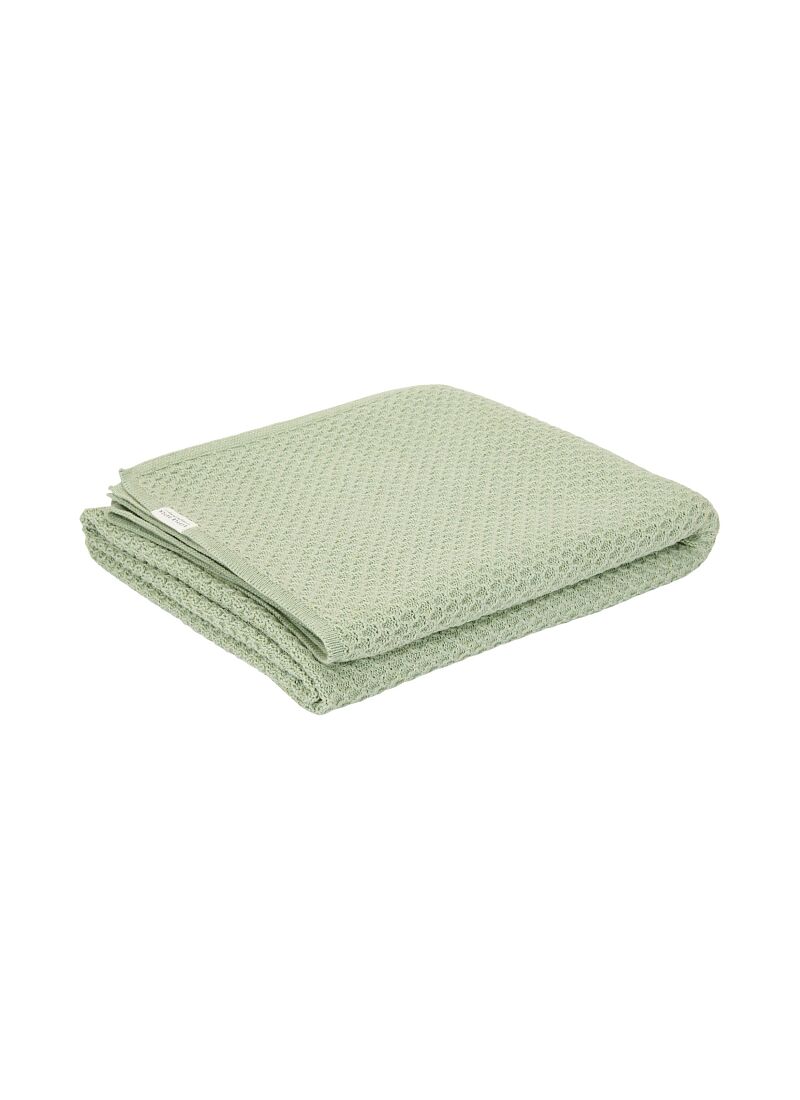 KNITTED CRADLE BLANKET (70x100) PURE SAGE