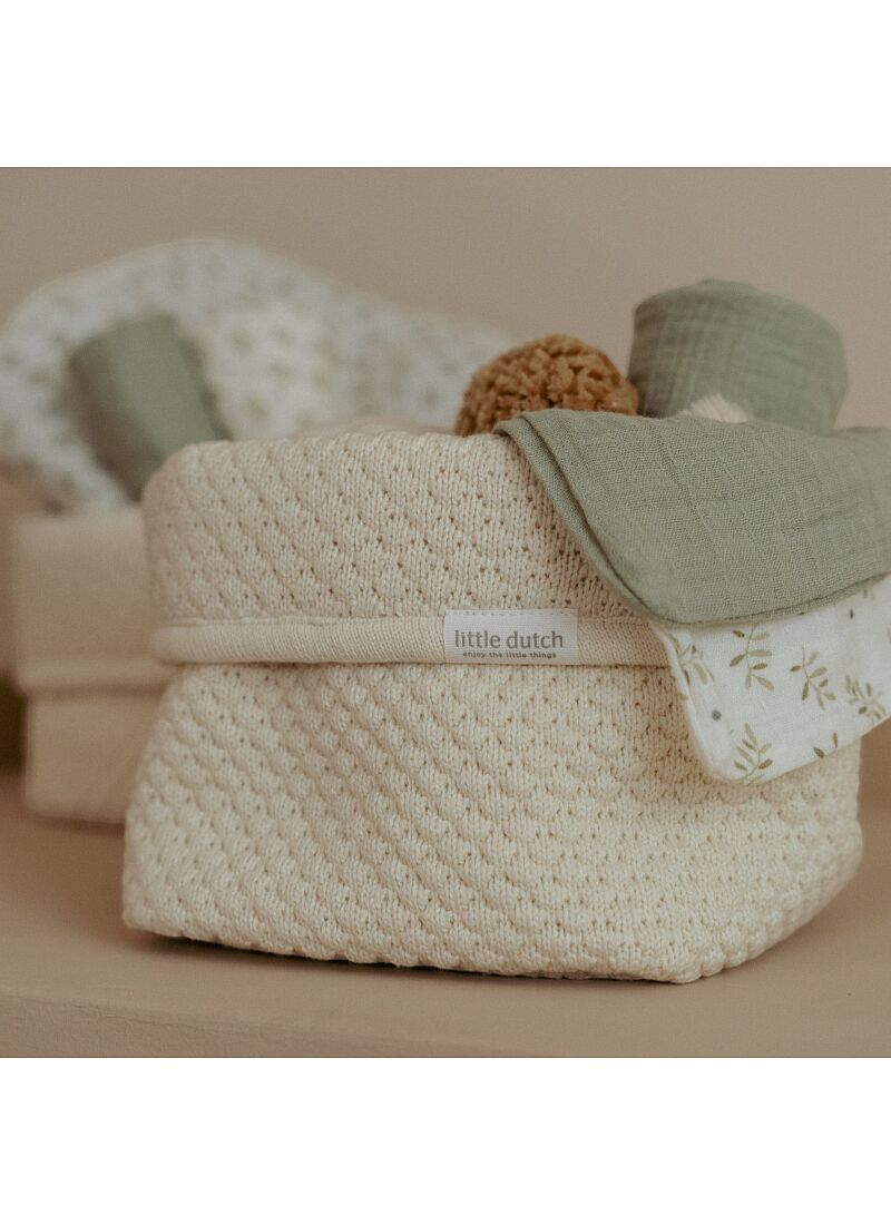WICKER STORAGE BASKET PURE SOFT WHITE SMALL