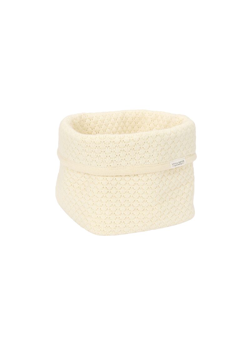 WICKER STORAGE BASKET PURE SOFT WHITE SMALL