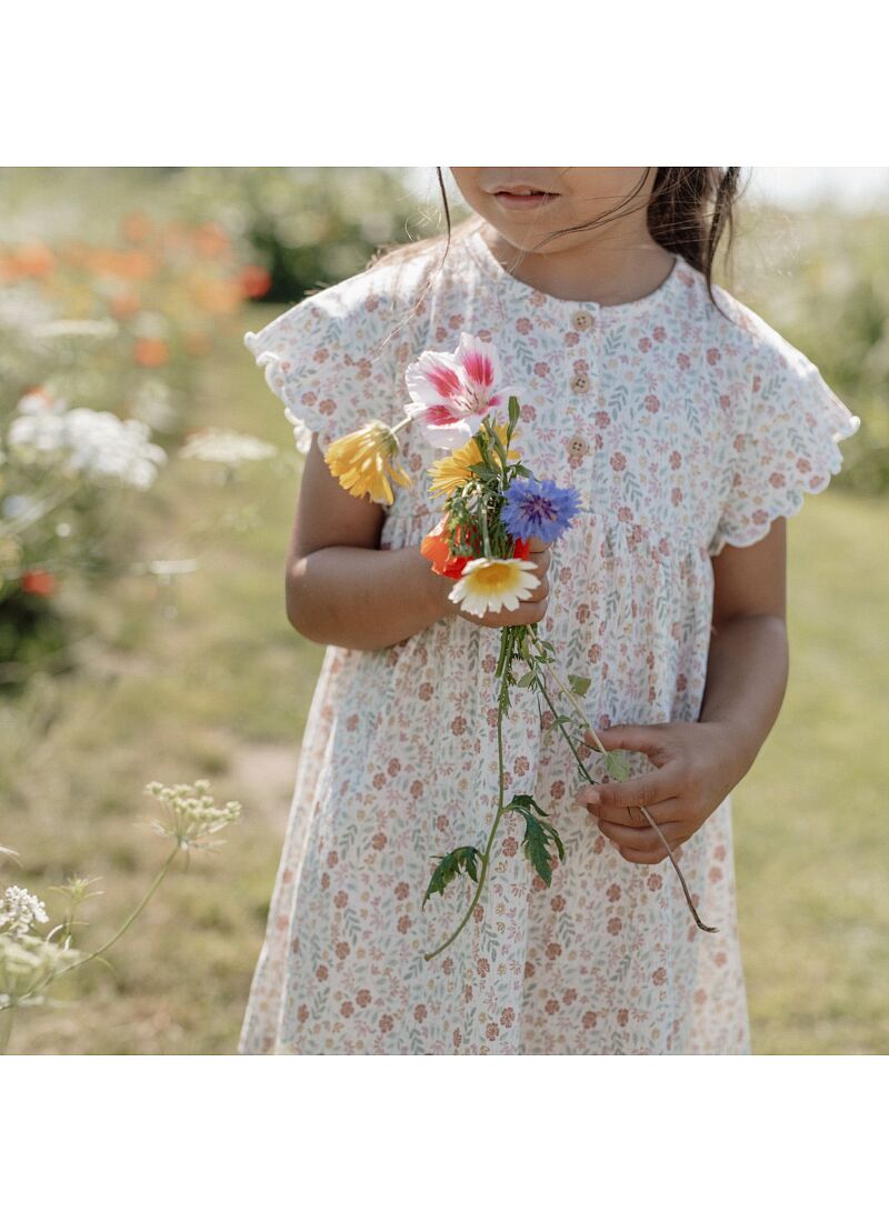 SHORT-SLEEVED ORGANIC DRESS CREME