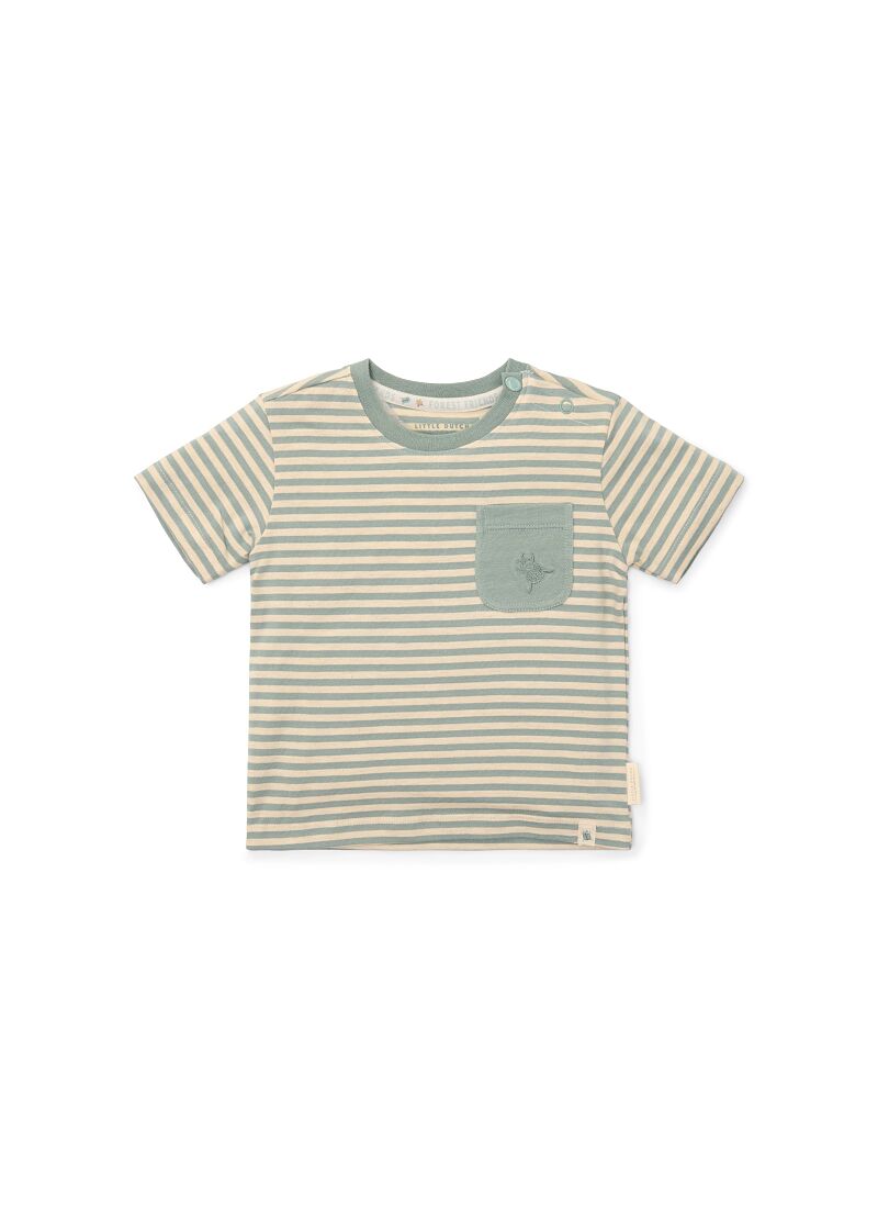 SHORTSLEEVE T-SHIRT FROM ORGANIC COTTON FOREST GREEN STRIPE