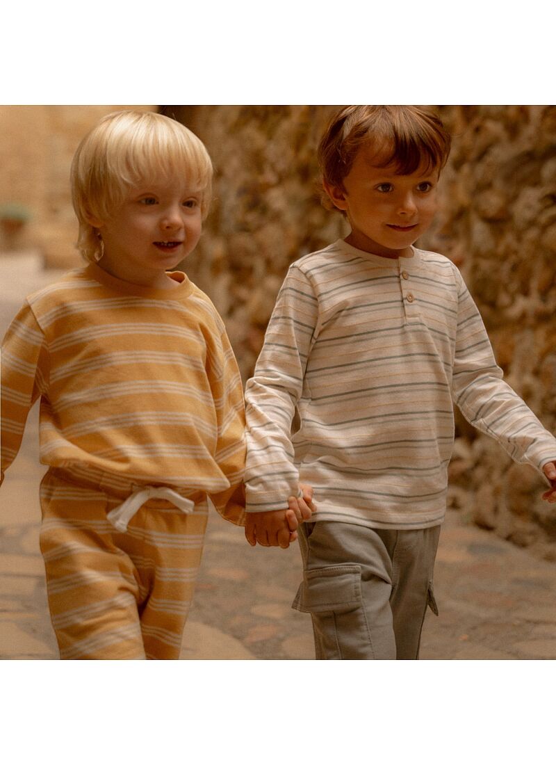 ORGANIC COTTON SWEATSHIRT YELLOW STRIPE