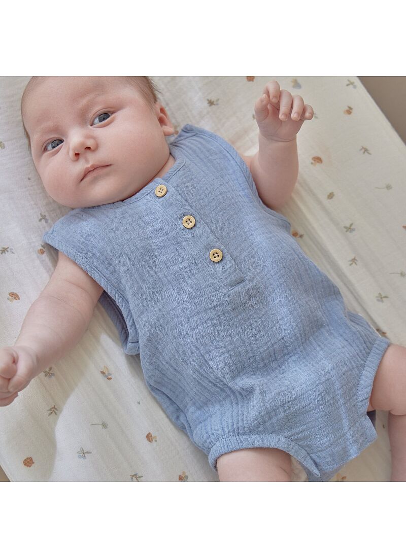 ORGANIC COTTON BODYSUIT STONE BLUE