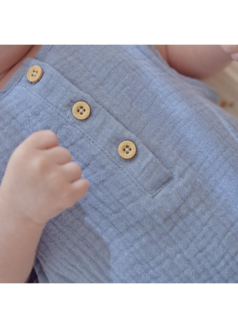 ORGANIC COTTON BODYSUIT STONE BLUE