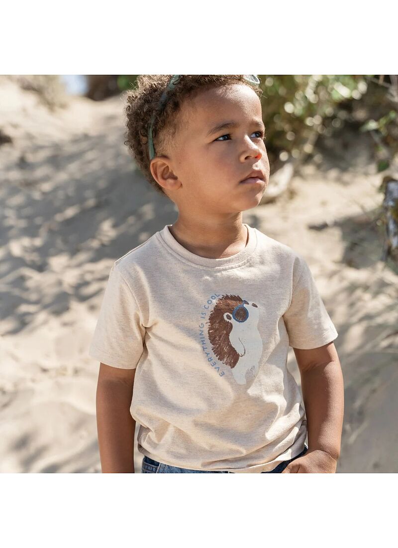 SHORTSLEEVE T-SHIRT FROM ORGANIC COTTON BISCUIT MELANGE