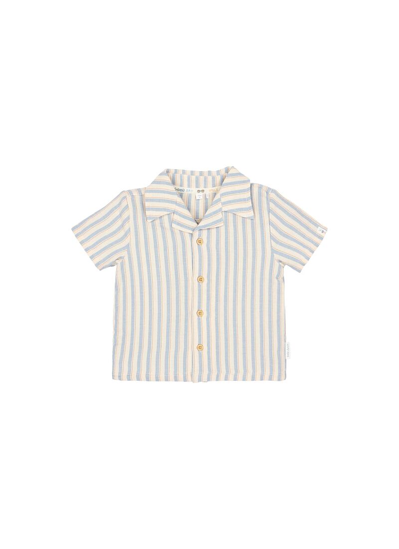 ORGANIC COTTON SHIRT STONE MULTI STRIPE