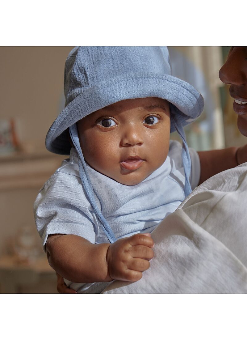 ORGANIC COTTON HAT STONE BLUE