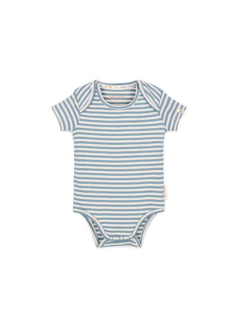 ORGANIC COTTON BODYSUIT STONE BLUE STRIPE
