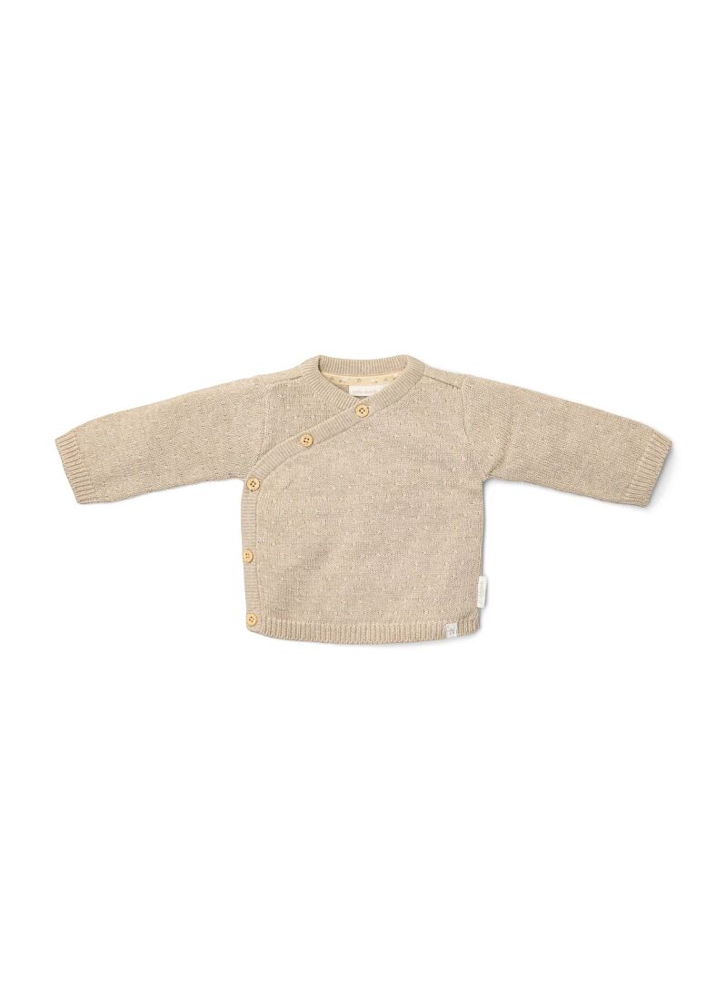 ORGANIC COTTON CARDIGAN SOFT BEIGE MELEE