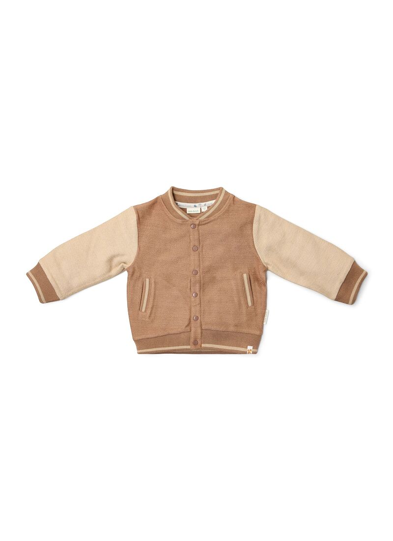 ORGANIC COTTON CARDIGAN BROWN TAUPE