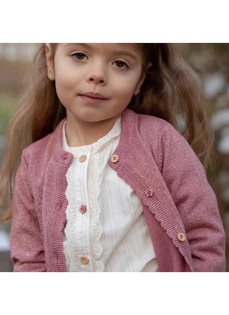 ORGANIC COTTON CARDIGAN ROUGE