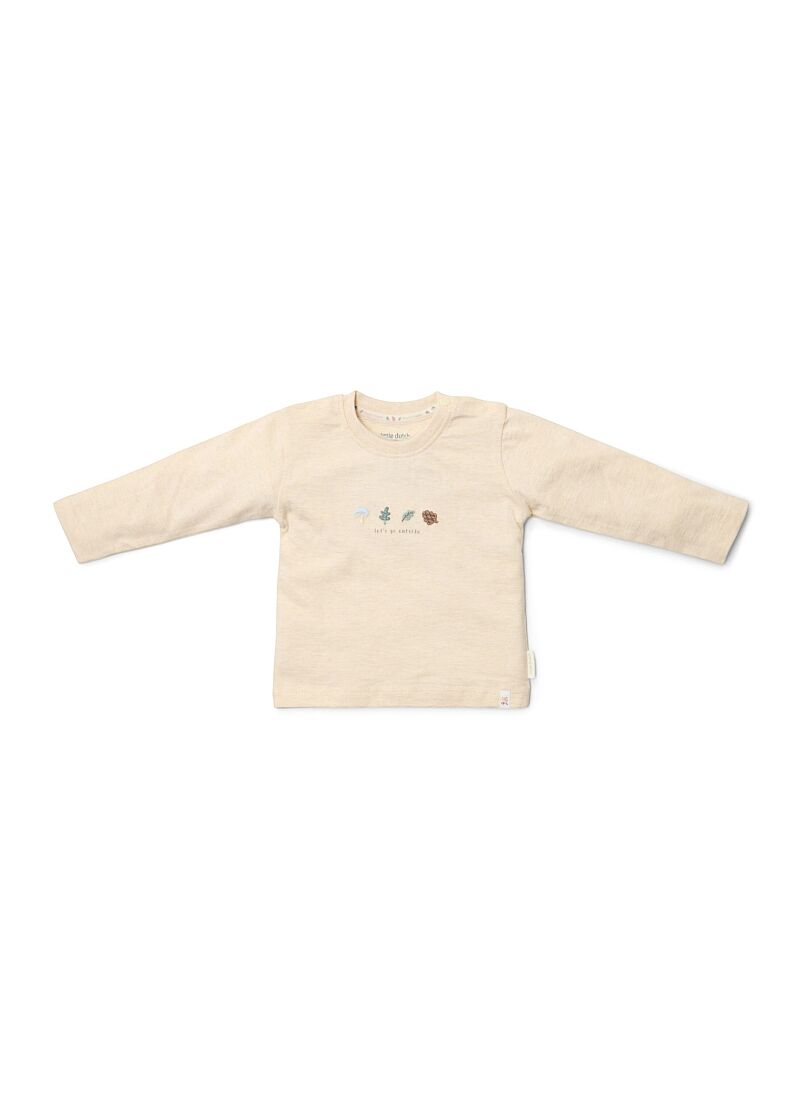 ORGANIC COTTON LONG SLEEVE BLOUSE SAND MELEE