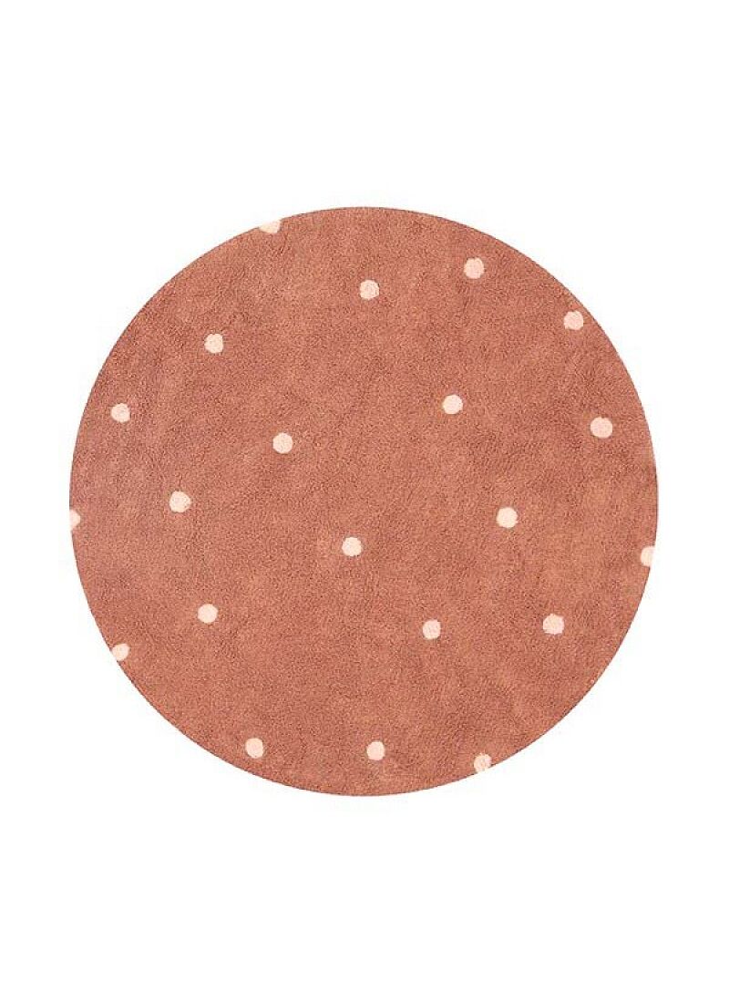 RUG ROUND DOT CHESTNUT (140CM)
