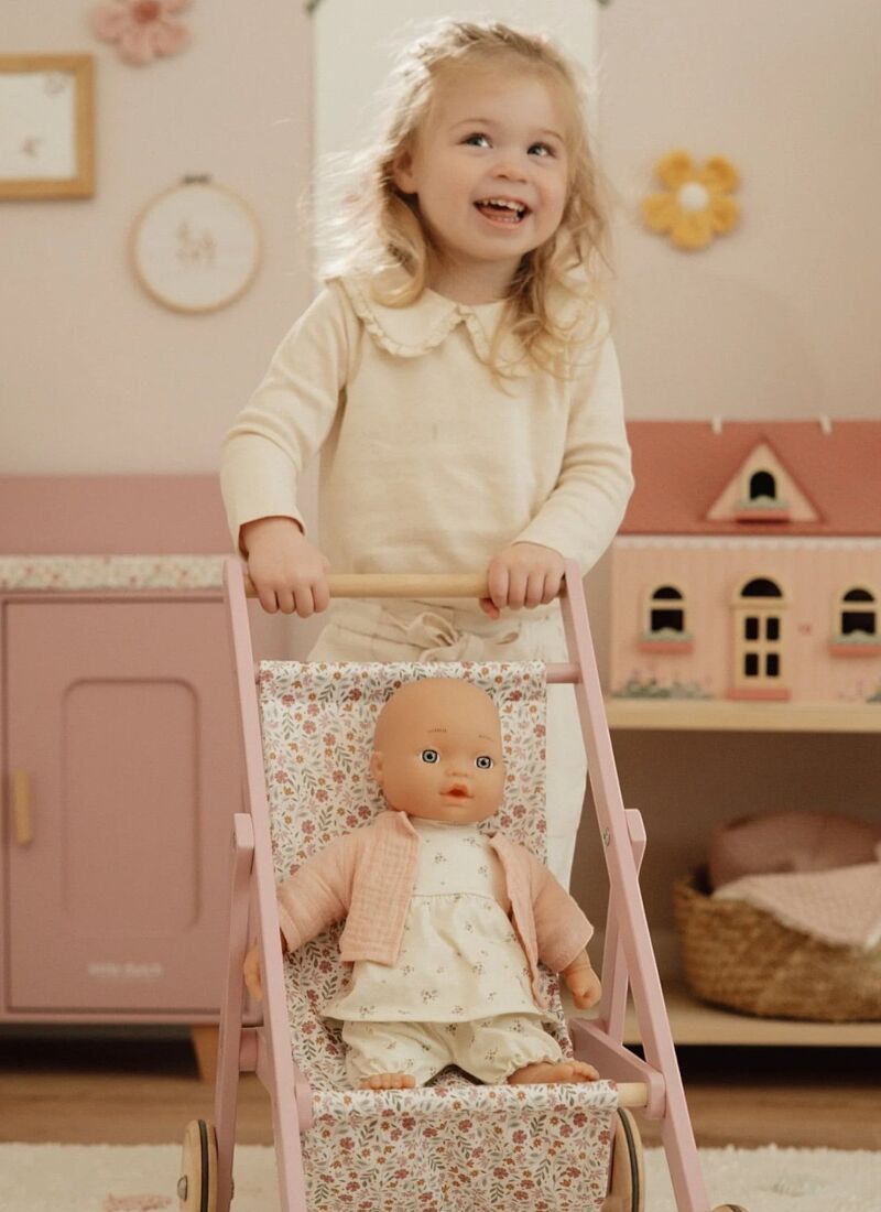 DOLL STROLER FLOWERS & BUTTERFLIES