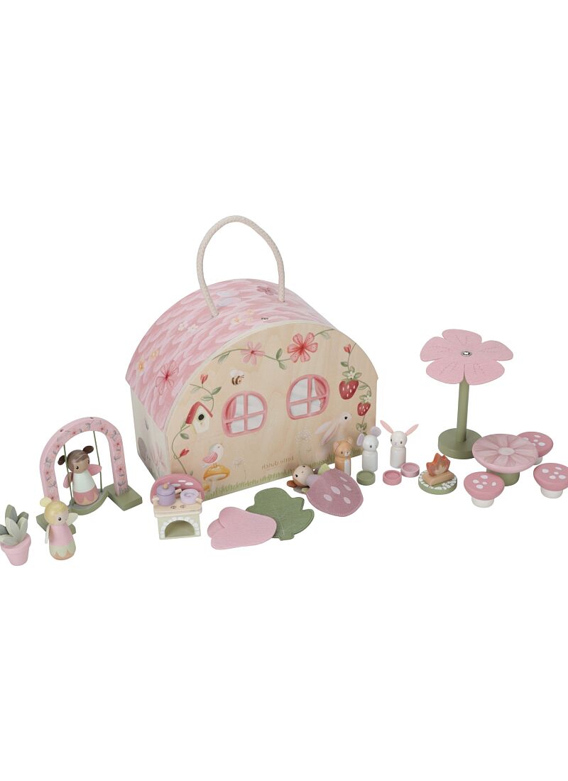 WOODEN PORTABLE DOLL'S HOUSE FAIRY GARDEN