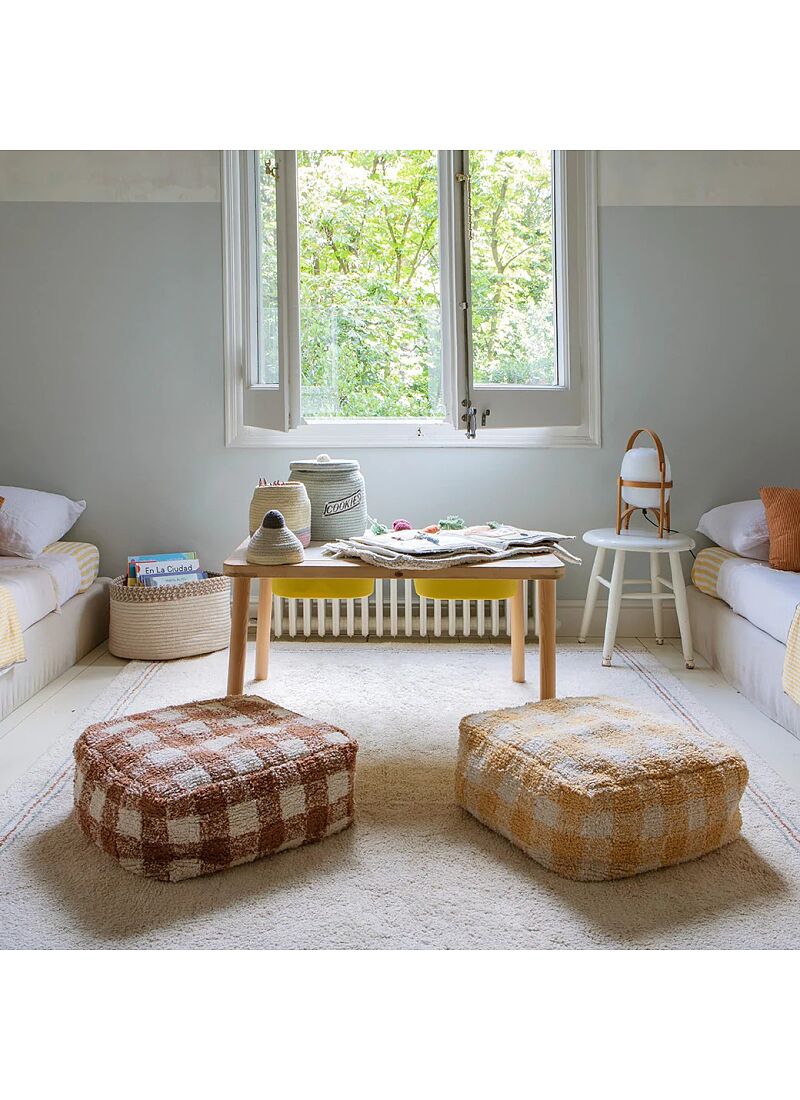 FLOOR CUSHION VICHY HONEY
