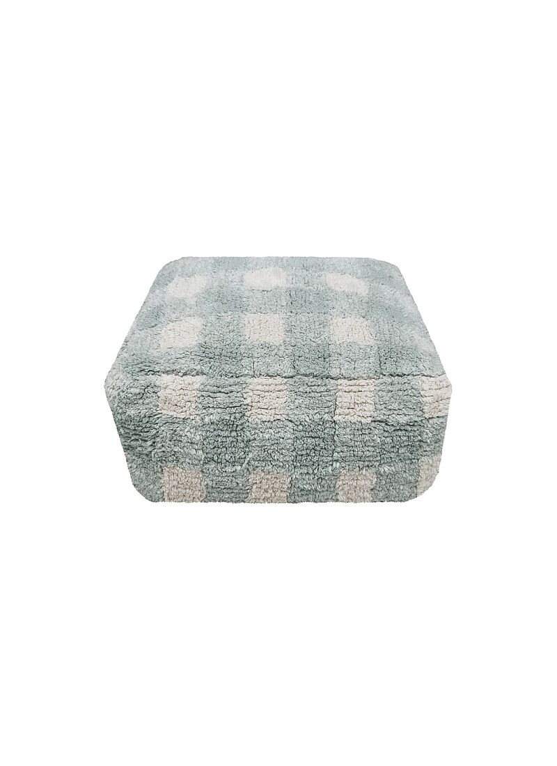 FLOOR CUSHION VICHY BLUE SAGE